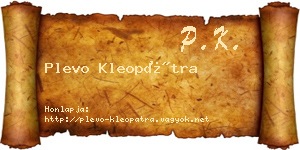 Plevo Kleopátra névjegykártya